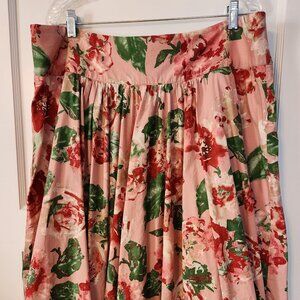 Talbots Skirt size 20 floral pink, red, green
